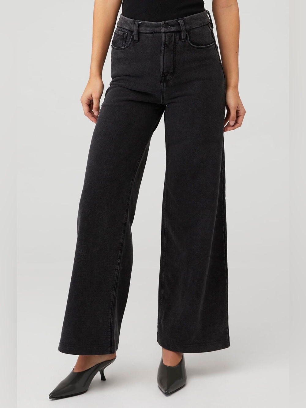 NWT Good American Black Jeanius Good Skate
Terry/Sweatpants Sz 8(29) Retail $139